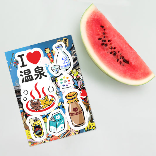 I ♡ Onsen Sticker sheet