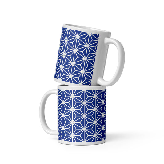 Asanoha Pattern Blue Mug