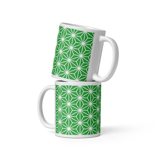 Asanoha Pattern Green Mug